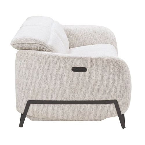 Canapé Relax Électrique 3 Places Tissu Polyester Beige - Amsten