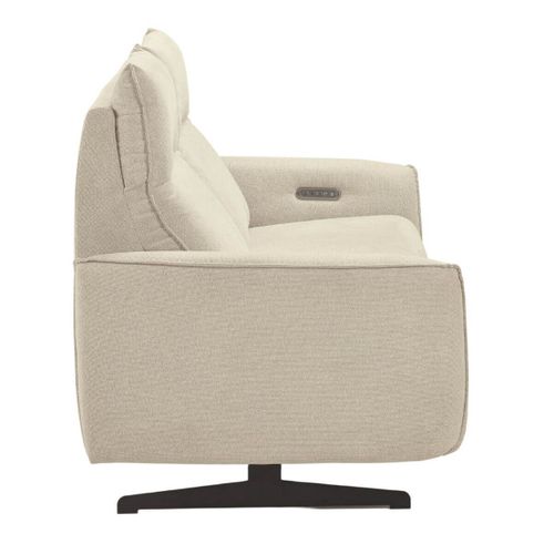 Canapé Relax Électrique 3 Places Tissu Polyester Beige - Miramar