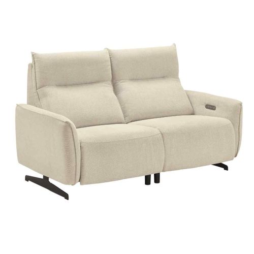 Canapé Relax Électrique 3 Places Tissu Polyester Beige - Miramar