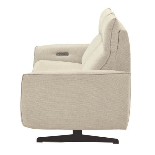 Canapé Relax Électrique 3 Places Tissu Polyester Beige - Miramar