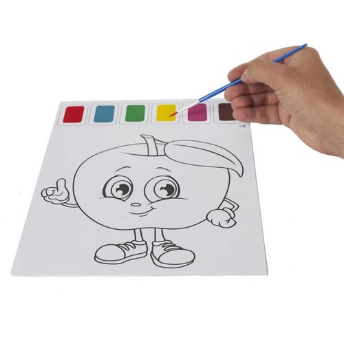 Lot De 10 Feuilles De Peinture à L'eau A4 Avec 2 Pinceaux -