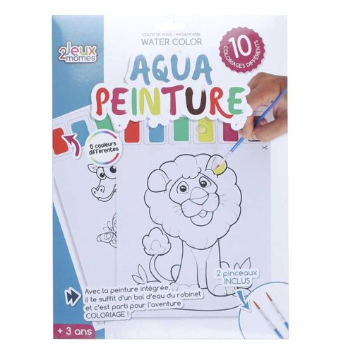 Lot De 10 Feuilles De Peinture à L'eau A4 Avec 2 Pinceaux -