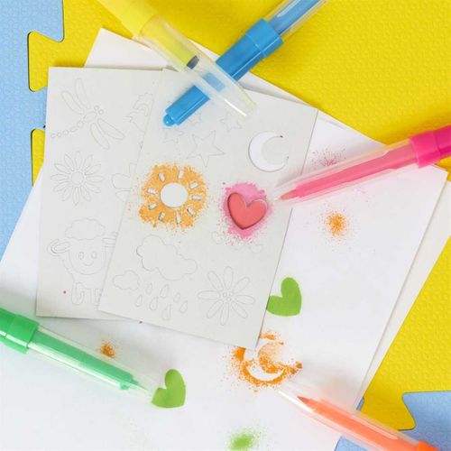 Lot De 5 Feutres Souffleurs Avec 2 Pochoirs -