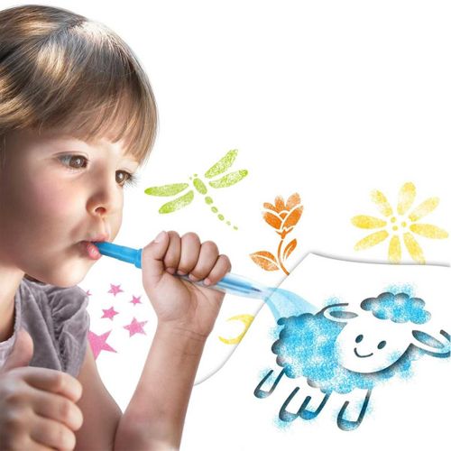 Lot De 5 Feutres Souffleurs Avec 2 Pochoirs -