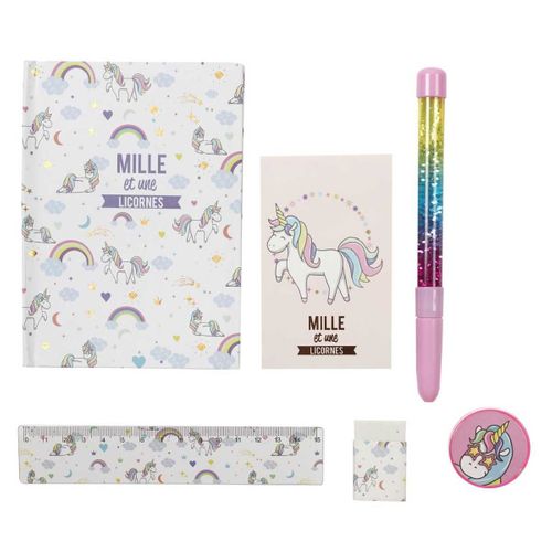 Lot De 24 Accessoires Papeterie Thème Licorne -