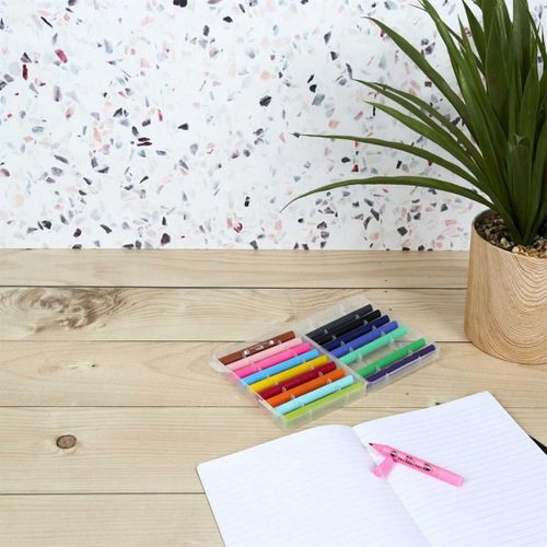 Lot De 18 Feutres De Coloriage Double Pointe -