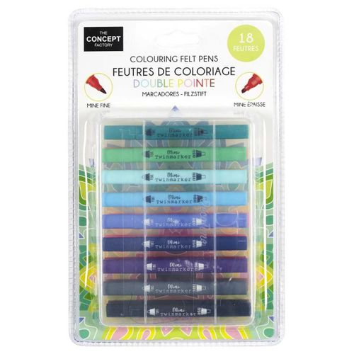 Lot De 18 Feutres De Coloriage Double Pointe -
