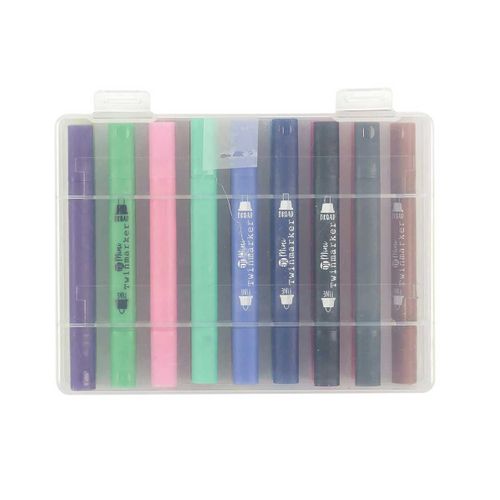 Lot De 18 Feutres De Coloriage Double Pointe -