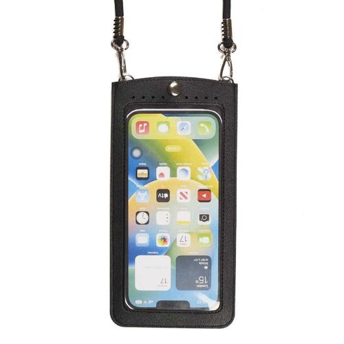 Pochette Bandoulière Face Transparente Tactile Pour Smartphone -