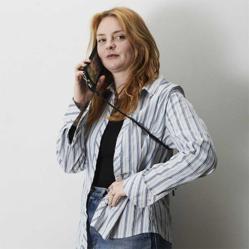 Pochette Bandoulière Face Transparente Tactile Pour Smartphone -