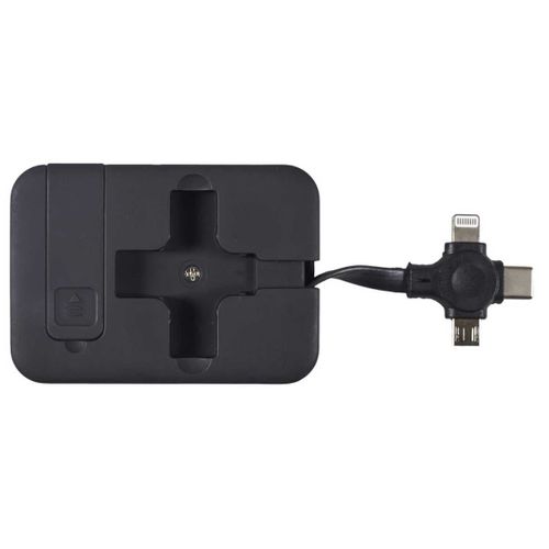 Boitier Câbles Rétractables 3 En 1 Avec Support Smartphone Intégré -
