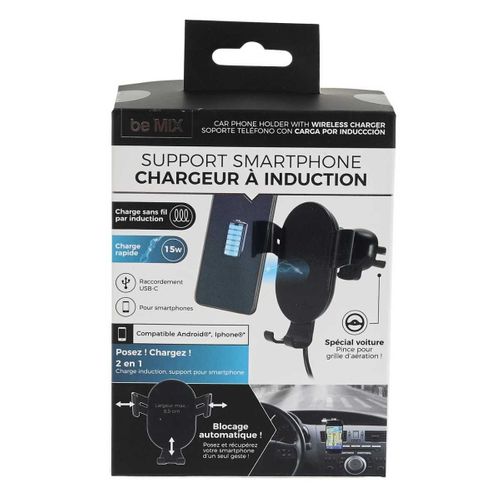 Support De Téléphone Voiture Chargeur à Induction 15 Watt -