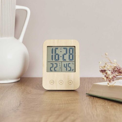 Réveil Station Météo Façade En Bois De Bambou -