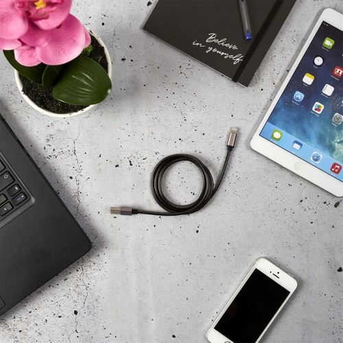 Câble Charge Rapide 2a Avec Synchronisation Compatible iPhone / iPad / Ipod Métal -
