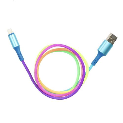Câble Charge Rapide 2a Synchronisation Compatible iPhone / iPad / Ipod Rainbow -