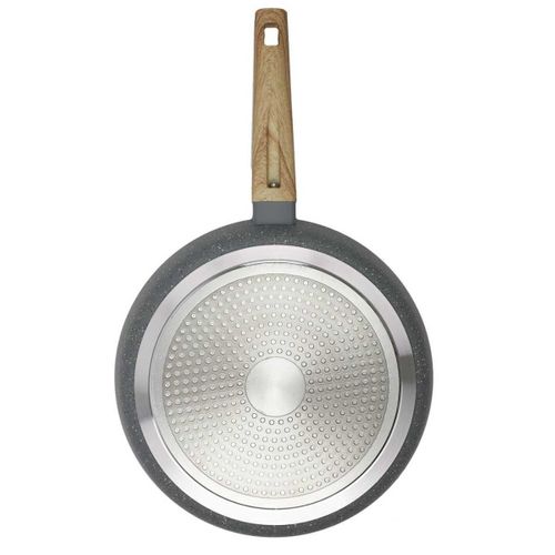 Poêle Aluminium Forgé 28cm Avec Manche Effet Bois Tous Feux (induction) -