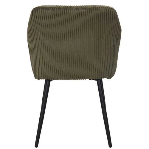 Lot De 2 Fauteuils De Table En Velours Côtelé Coloris Vert - Amory