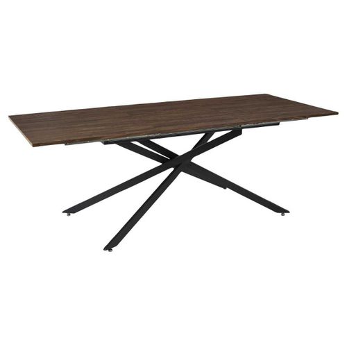 Table Repas Extensible 150/210 En Bois Et Mdf Piètement Métal Noir - Colette