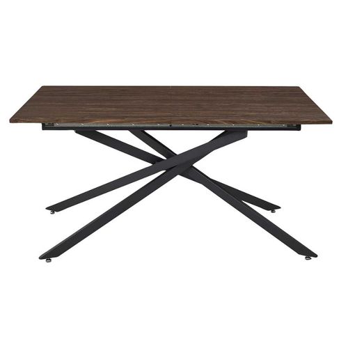 Table Repas Extensible 150/210 En Bois Et Mdf Piètement Métal Noir - Colette