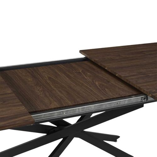 Table Repas Extensible 150/210 En Bois Et Mdf Piètement Métal Noir - Colette