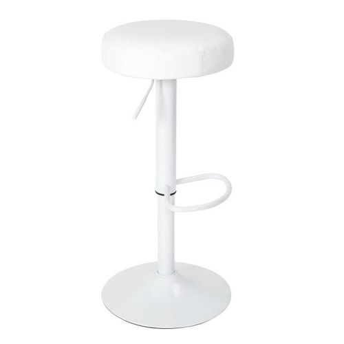 Lot De 2 Tabourets Réglables Simili Blanc - Smido