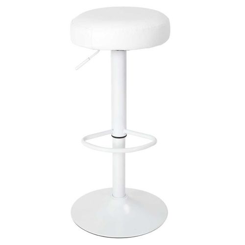 Lot De 2 Tabourets Réglables Simili Blanc - Smido