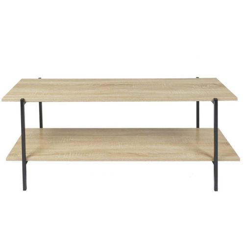 Banc TV 2 Plateaux Métal Et Aspect Bois - Dara