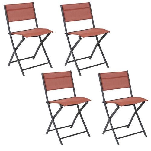 Lot De 4 Chaises De Jardin Pliantes Terracotta - Sanae