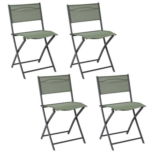 Lot De 4 Chaises De Jardin Pliantes Kaki - Sanae