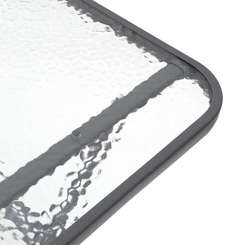 Table Pliante En Métal Anthracite Et Plateau En Verre Trempé - Christina