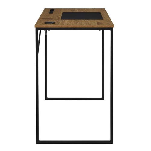 Bureau Structure Métallique Noir Et Plateau Mdf Aspect Bois - Klint