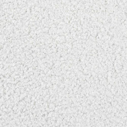 Fauteuil De Salon En Tissu Bouclette Blanc Pieds En Bois D'hévéa - Regina