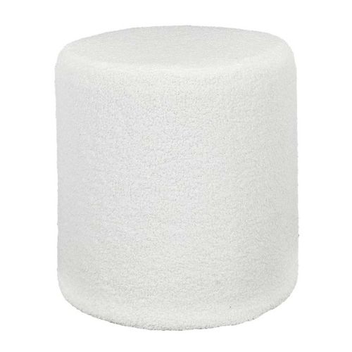 Pouf En Tissu Bouclette Blanc - Regina