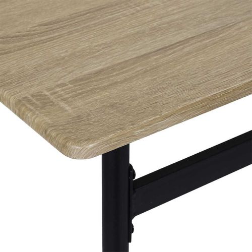 Table Repas Structure Métallique Plateau Aspect Bois - Dara