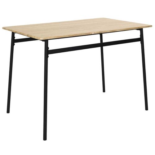 Table Repas Structure Métallique Plateau Aspect Bois - Dara