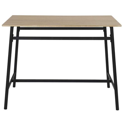 Table Mange-debout Structure Métallique Plateau Aspect Bois - Dara