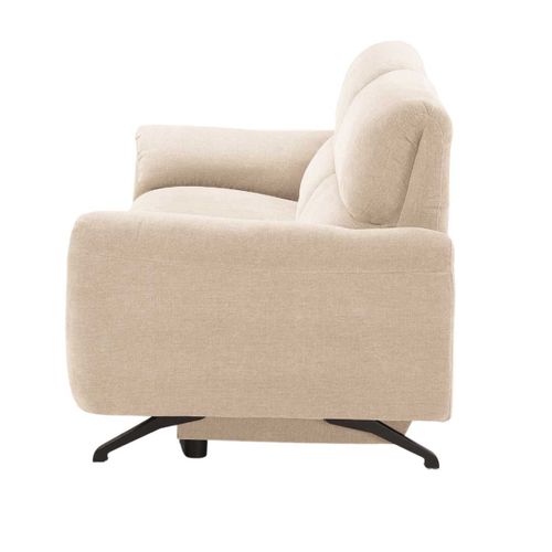 Canapé Relax Électrique 3 Places Tissu Polyester Beige - Malko