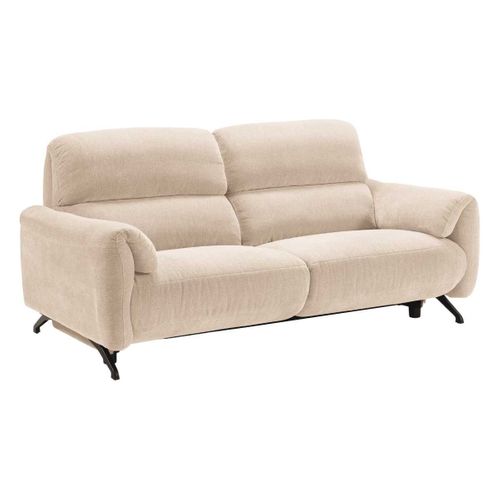 Canapé Relax Électrique 3 Places Tissu Polyester Beige - Malko
