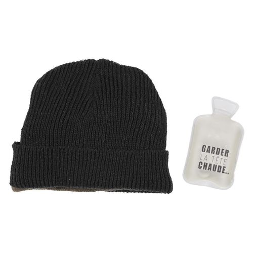 Bonnet Doublé Polaire Avec Chaufferette à Clic Intégrée Réutilisable -