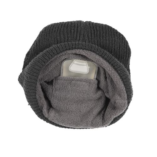 Bonnet Doublé Polaire Avec Chaufferette à Clic Intégrée Réutilisable -