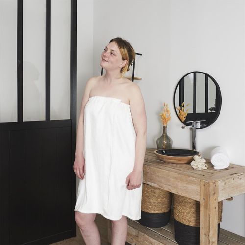 Sortie De Bain En Fibre De Bambou 70x140cm Blanc -