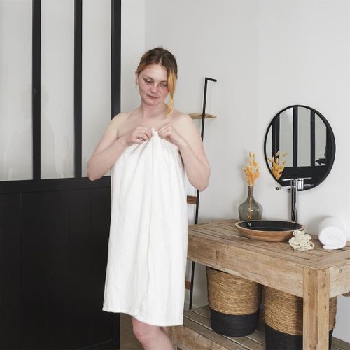 Sortie De Bain En Fibre De Bambou 70x140cm Blanc -