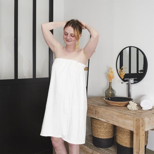 Sortie De Bain En Fibre De Bambou 70x140cm Blanc -