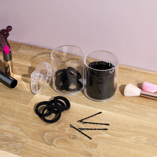 Duo De Boites Avec Accessoirs Cheveux Élastiques Et Pinces Plates -