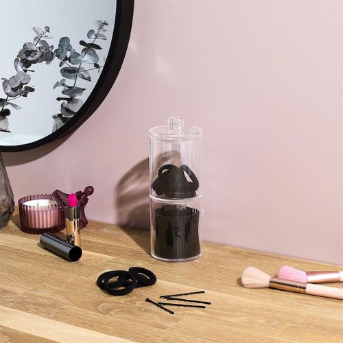 Duo De Boites Avec Accessoirs Cheveux Élastiques Et Pinces Plates -