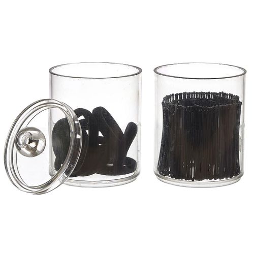 Duo De Boites Avec Accessoirs Cheveux Élastiques Et Pinces Plates -