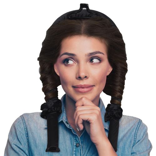 Bigoudi Sans Chaleur XXL En Satin Noir Avec 1 Pince à Cheveux Et 2 Chouchous -