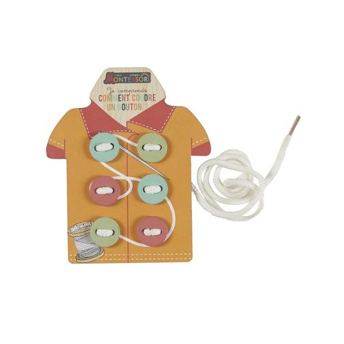 Jeu D'adresse Pour Apprendre à Coudre Des Boutons En Bois Avec Ses Cartes Illustrées -