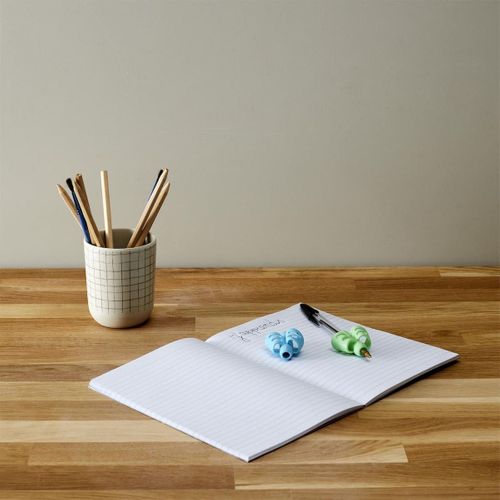 2 Portes-crayons En Caoutchouc Bleu Et Vert Pour Une Bonne Prise En Main -