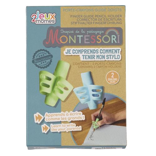 2 Portes-crayons En Caoutchouc Bleu Et Vert Pour Une Bonne Prise En Main -